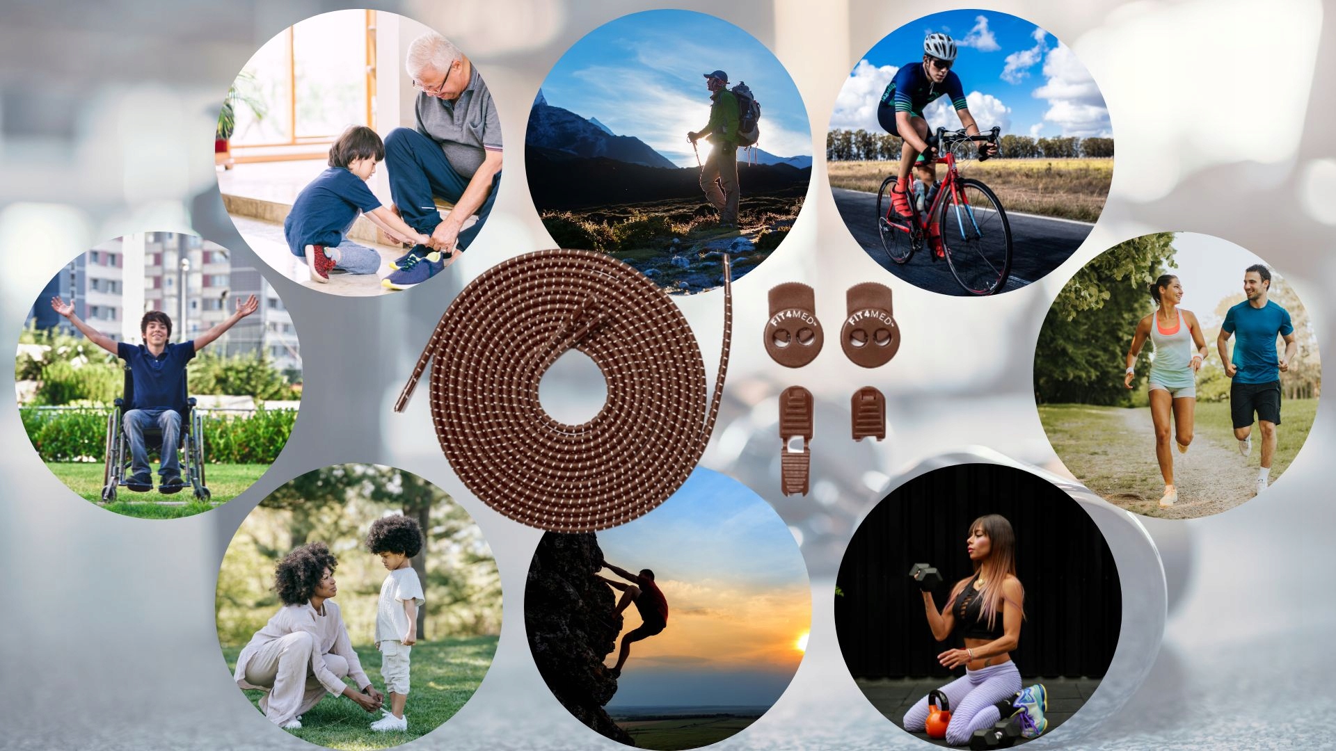 SZNUROWADŁA SZNURÓWKI DO BUTÓW BEZ WIĄZANIA FIT4MED SAMOZACISKOWE DZIECKA Nazwa koloru producenta BRĄZOWY