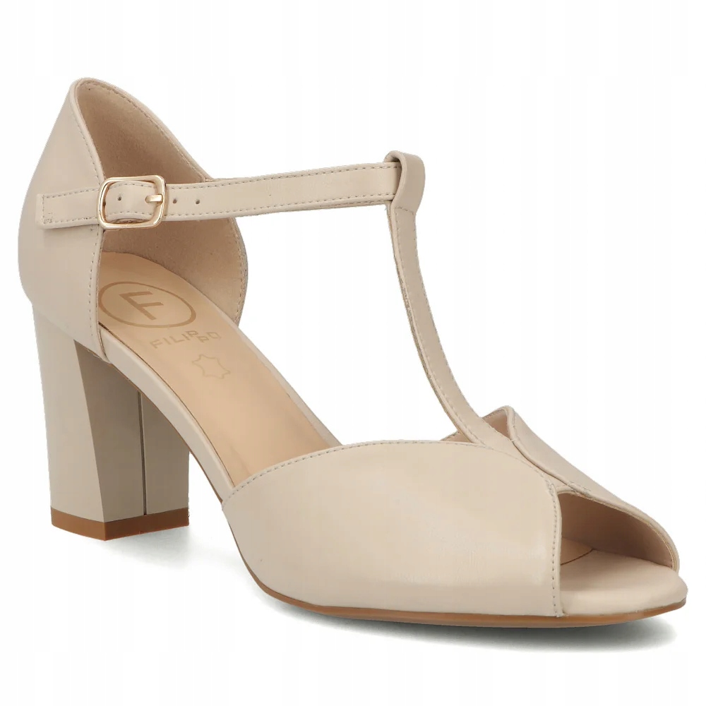 Skórzane buty damskie sandały na obcasie Filippo r.39