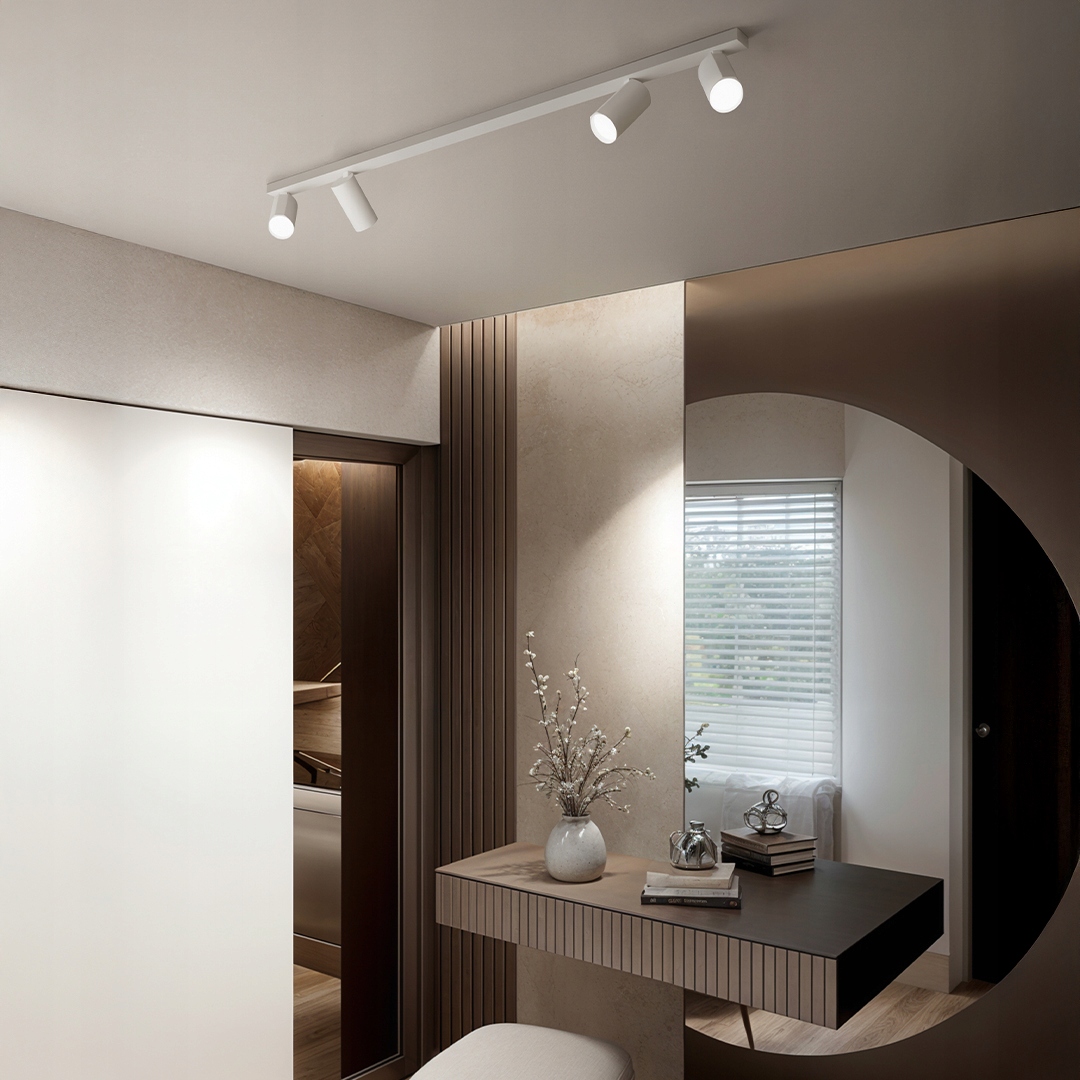 Jednoduchý spotový nosník 4xGU10 klik bílá mono kuchyně chodba kancelář kadeřník