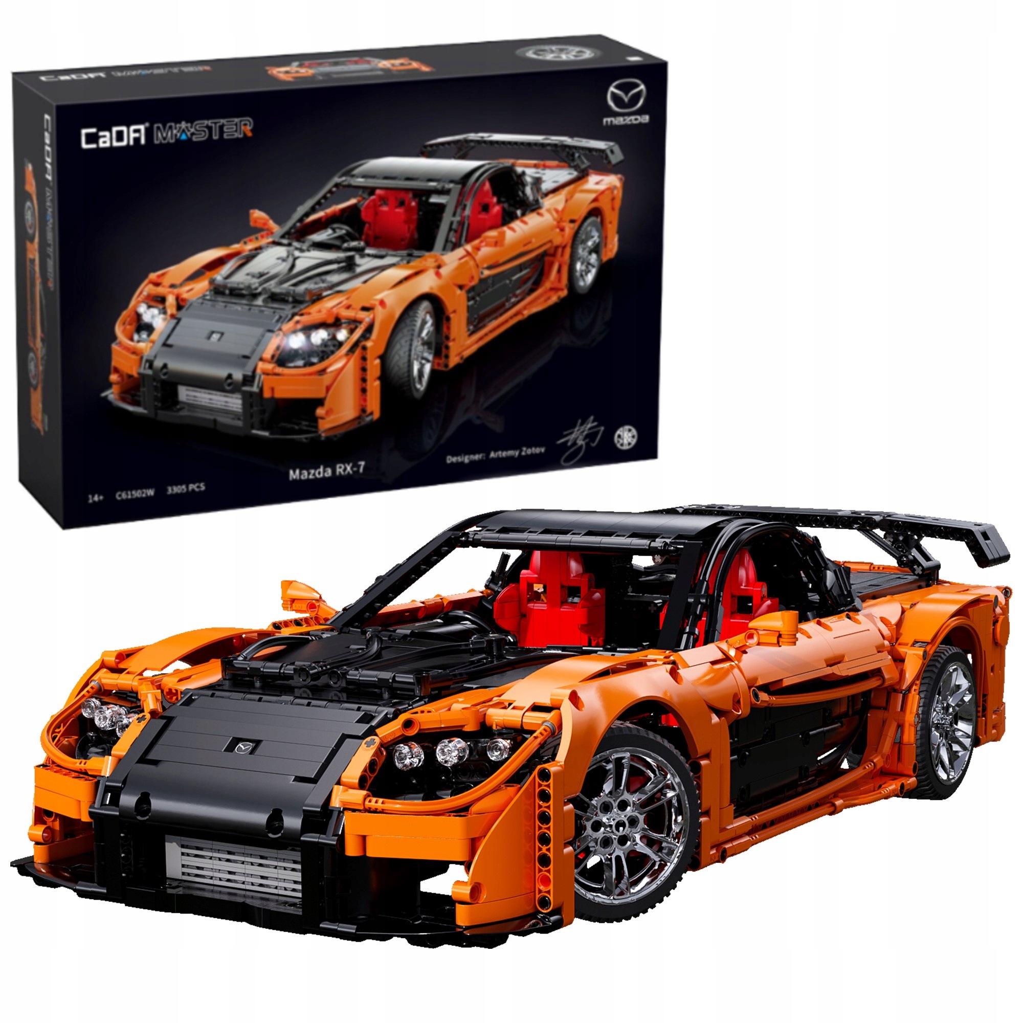 Konstrukcyjne Klocki Cada Zdalnie Sterowane Auto Mazda RX-7 3305 Elementów