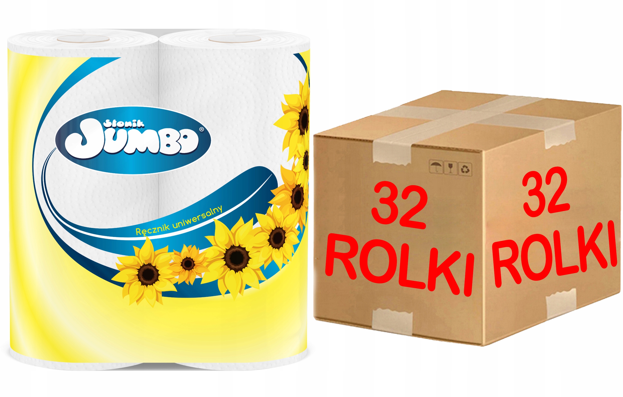 Levně Papírový ručník 2 Vrstvy Słonik Jumbo Celulóza 320 Metrů 32 Rolí