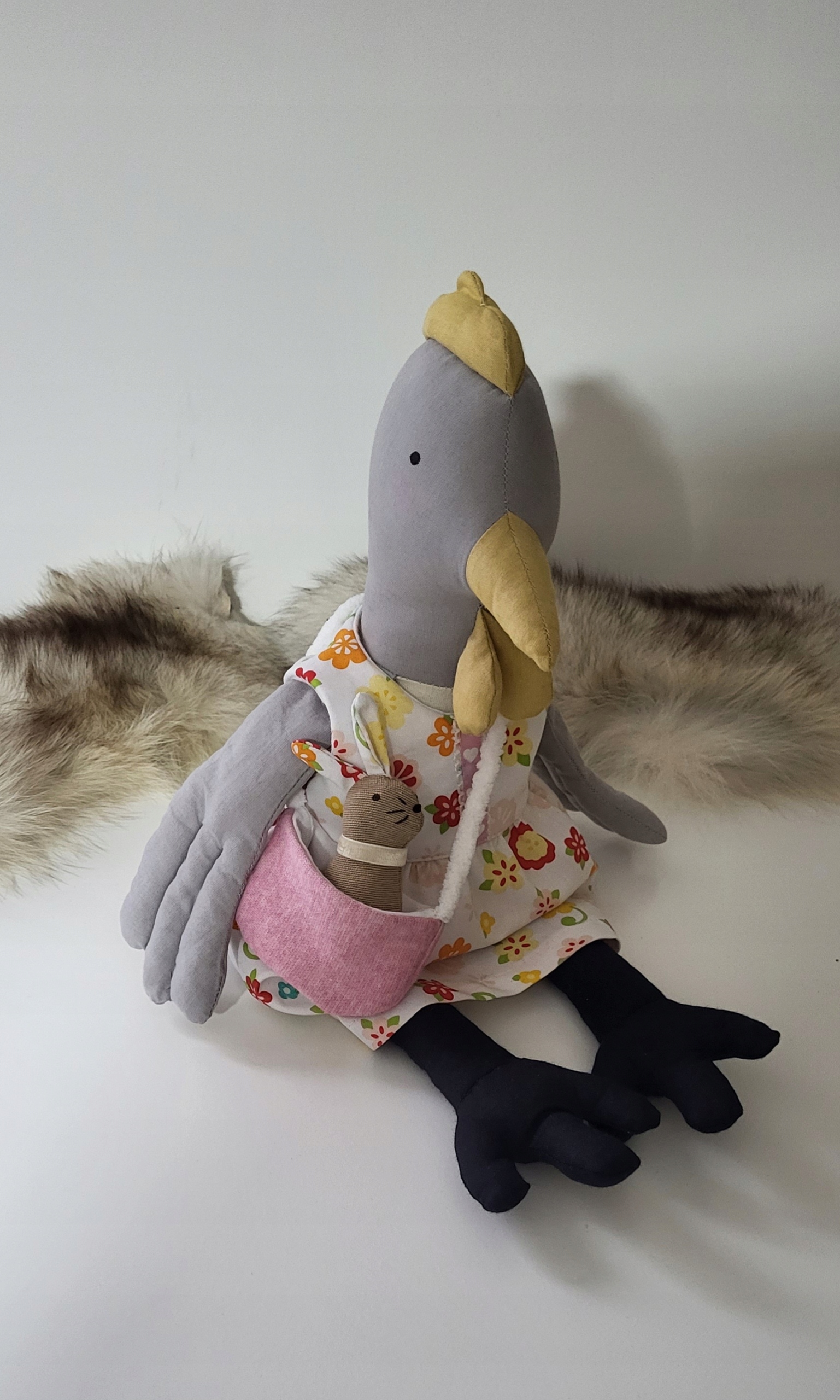 Slepice slepička ruční práce na zdobení a mazlení 46cm Velikonoce