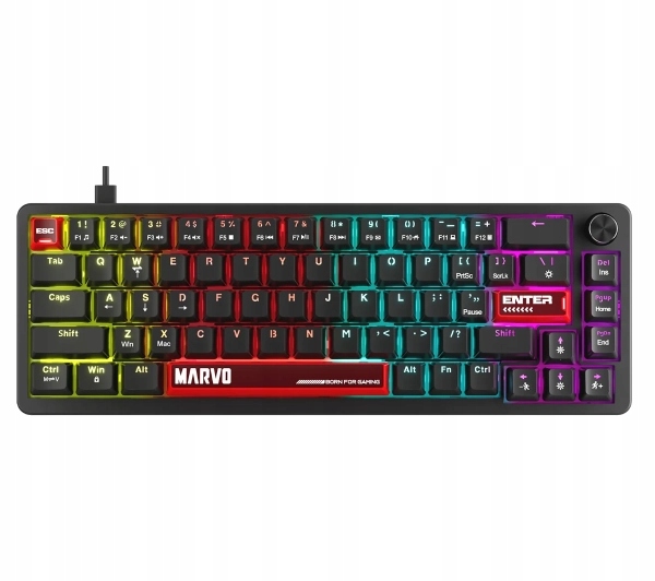 Klawiatura przewodowa mechaniczna Marvo Arma 67 Czarna