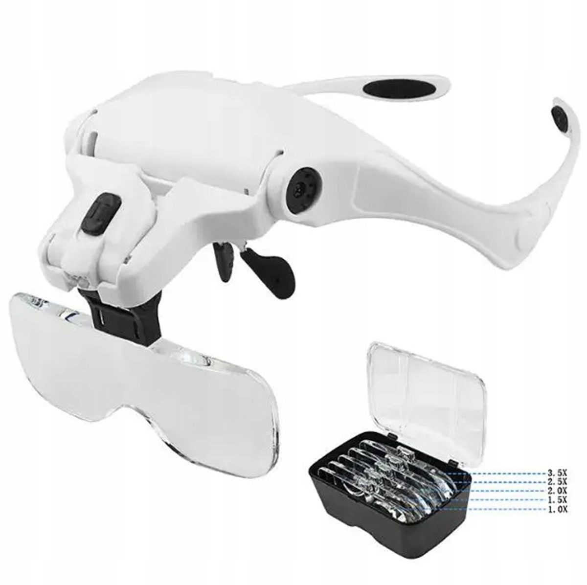 Okulary powiększające Reball 9892B2 3,5x białe z podświetleniem LED