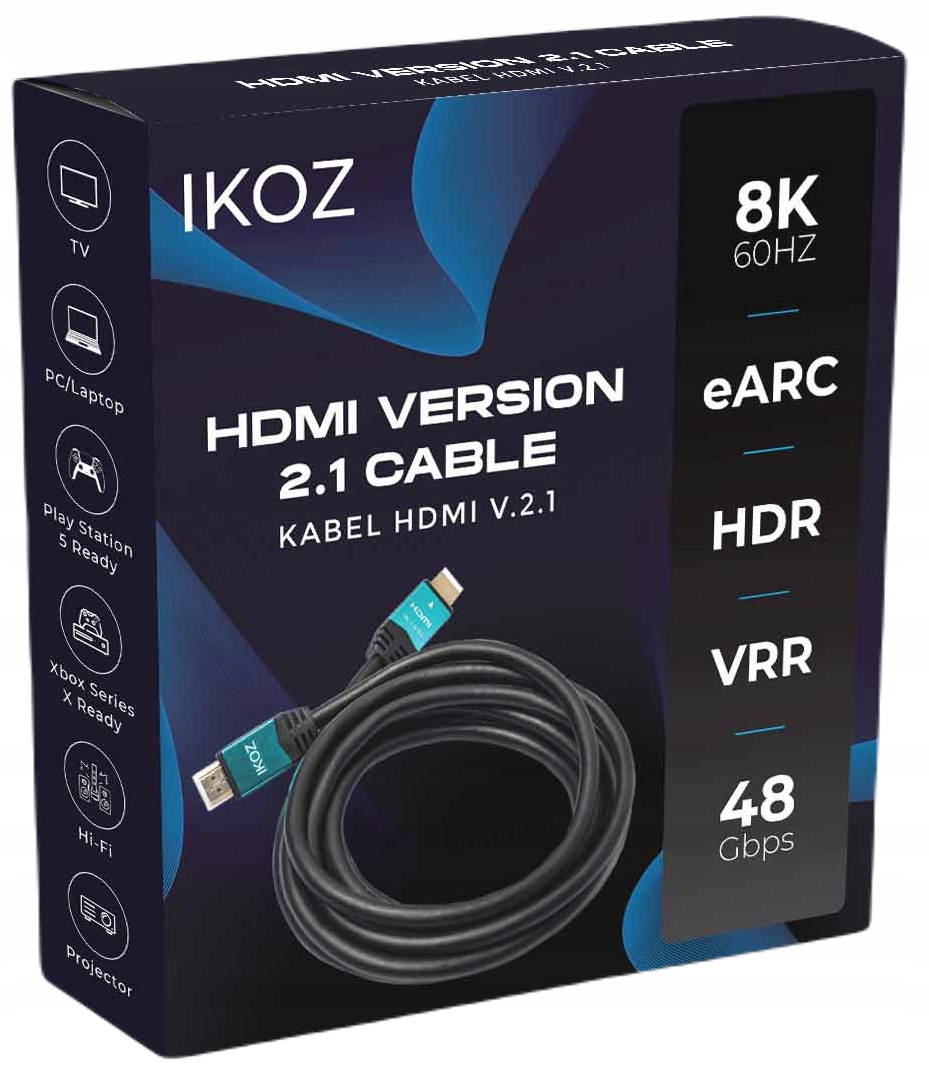 Kabel Hdmi 2.1 Premium Ultra High Speed 8K 60HZ 3m