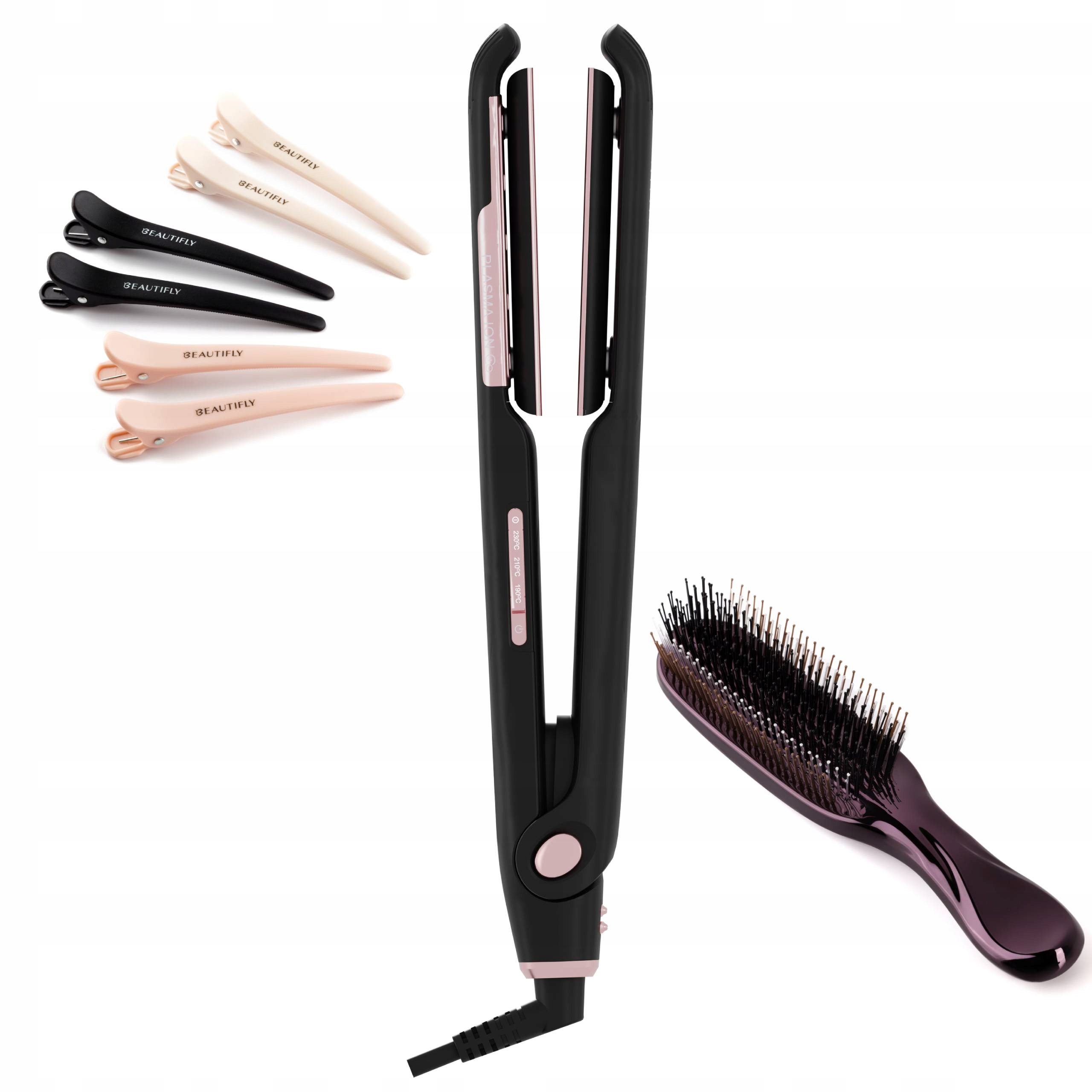 Žehlička na vlasy Beautifly PlasmaLine kefa sponky do vlasov