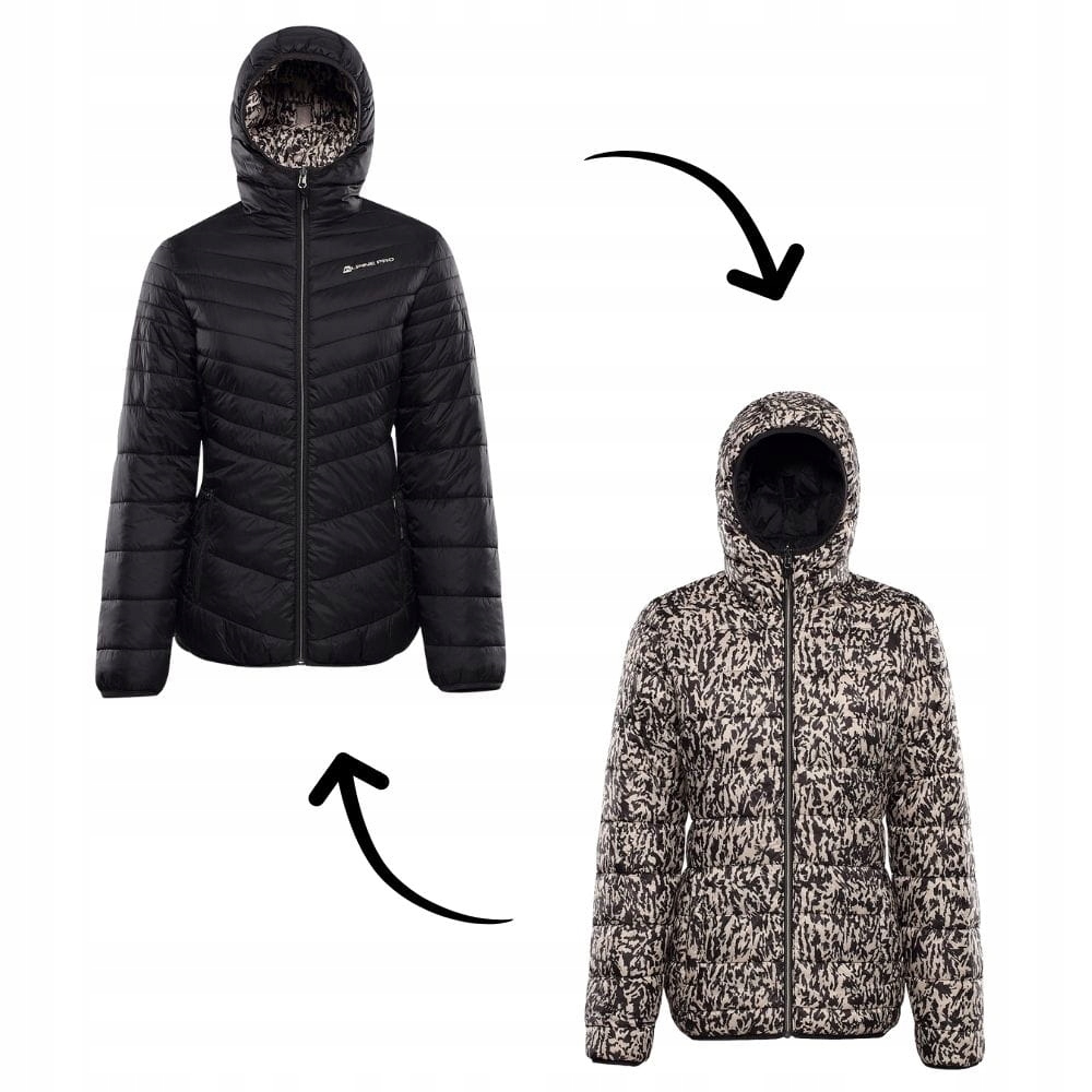 Kurtka damska ocieplana dwustronna Alpine Pro Eroma k. czarny r.S