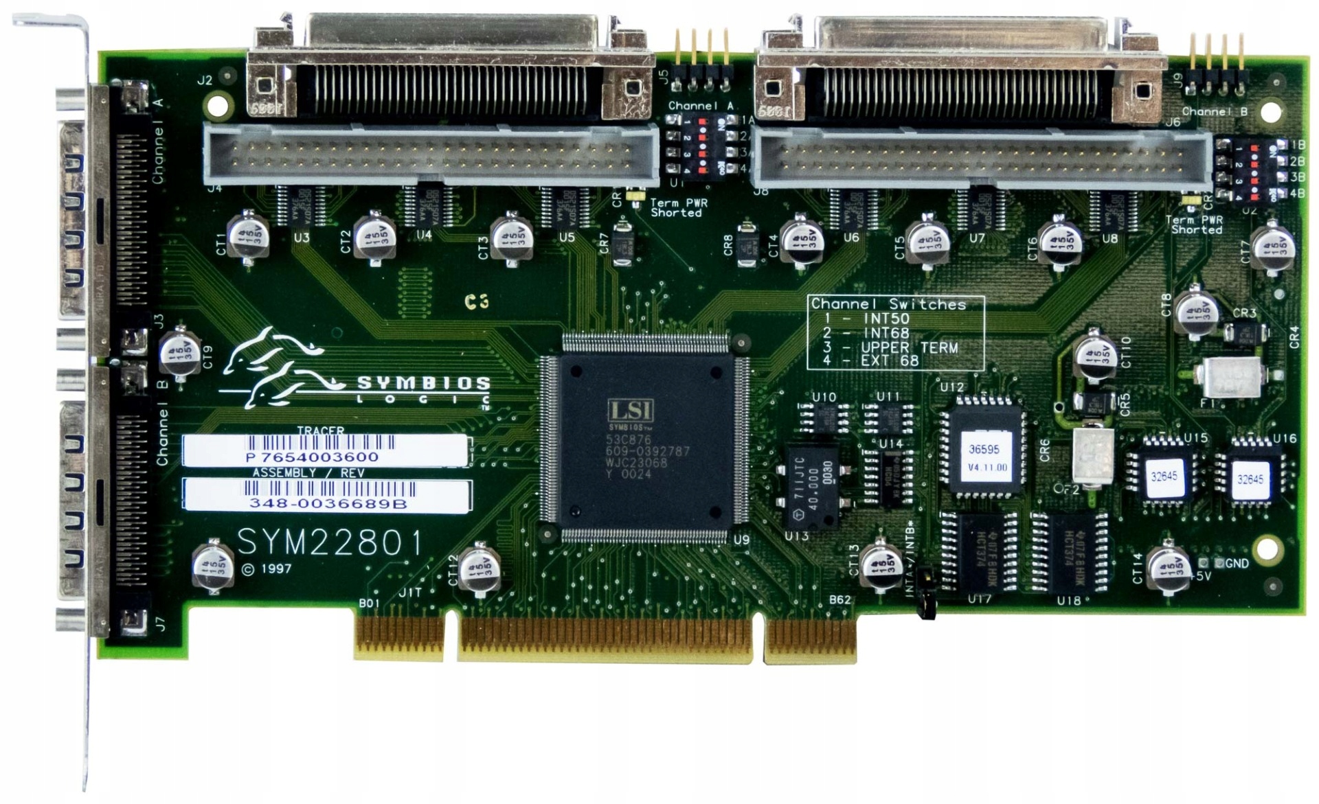 Symbios SYM22801 Duální Channel Ultra Scsi 50/68-PIN Pci
