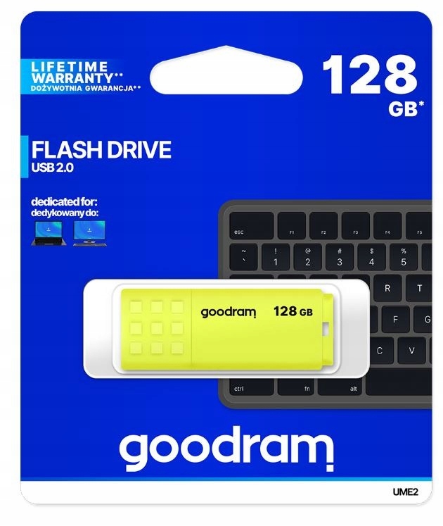 Pendrive GOODRAM UME2 128 GB USB 2.0 żółty