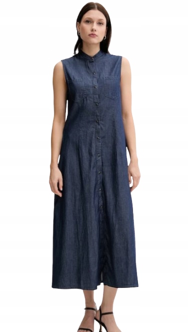 United Colors Of Benetton Džínová Šaty MIDI S Knoflíky XL J5A