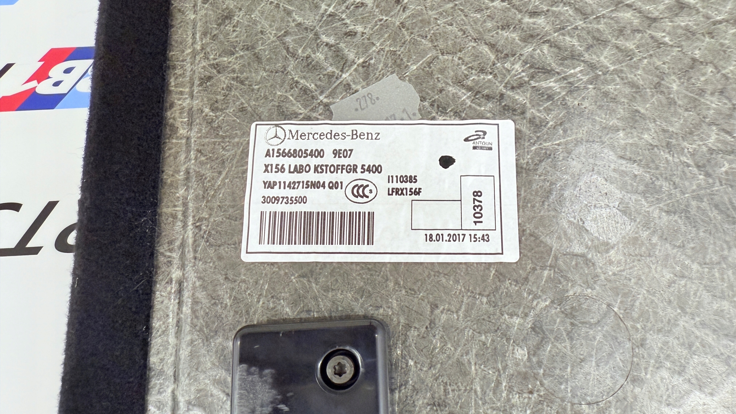 MERCEDES W156 X156 GLA mats floor boot A1566805400