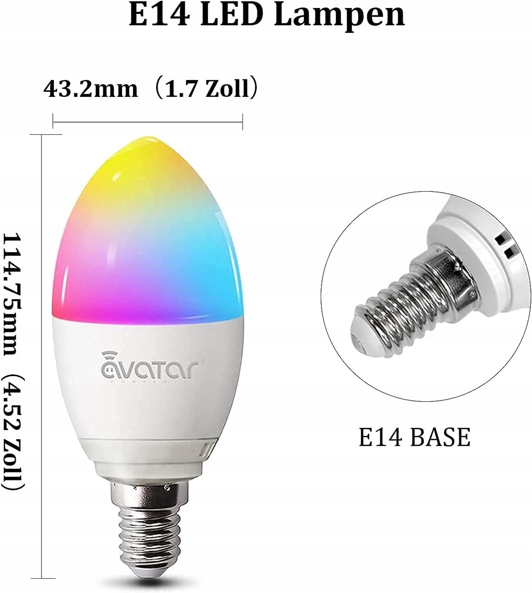 Inteligentne 2 żarówki LED E14 5W sieć 2,4GHz Marka inna