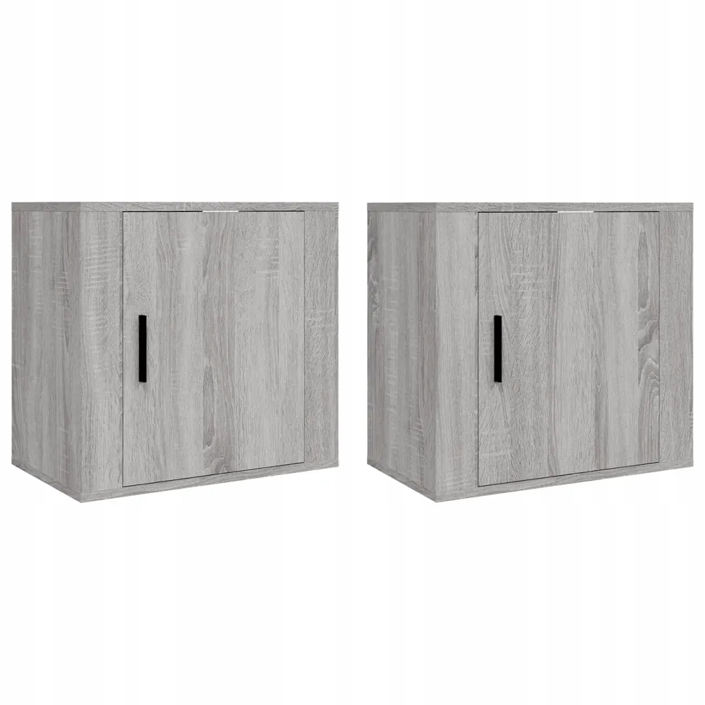 Závěsné noční skříňky z dřevěného materiálu, šedý dub Sonoma, 50x30x