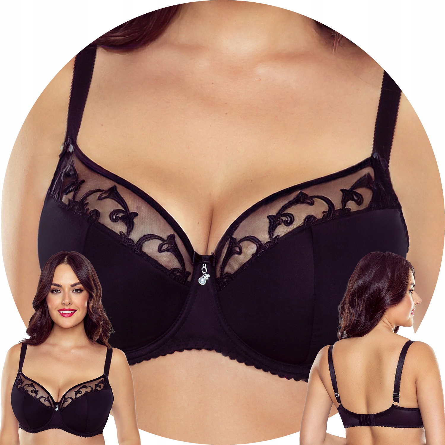 Biustonosz półusztywniany Semi Soft Vivisence 1020 czarny 95C