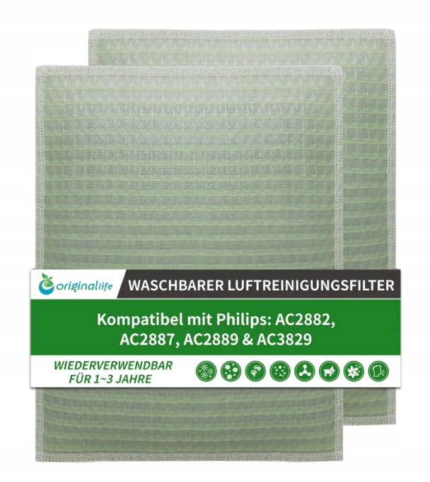 Filtr pro Philips AC3829 omyvatelný 3D Gecomat 37x28,4x6 cm opakovaně použitelný 2 Kusů