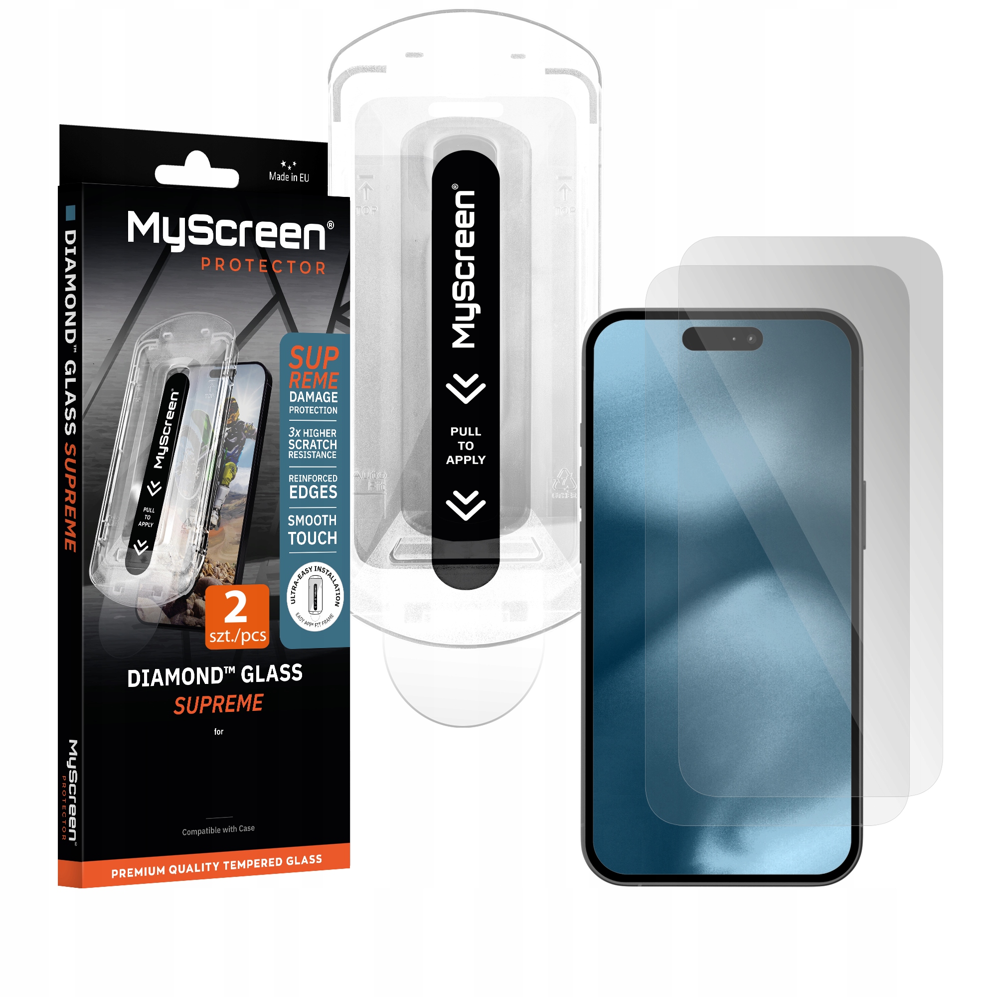 2x Tvrzené sklo pro Apple iPhone 16 MyScreen Diamond Glass Supreme