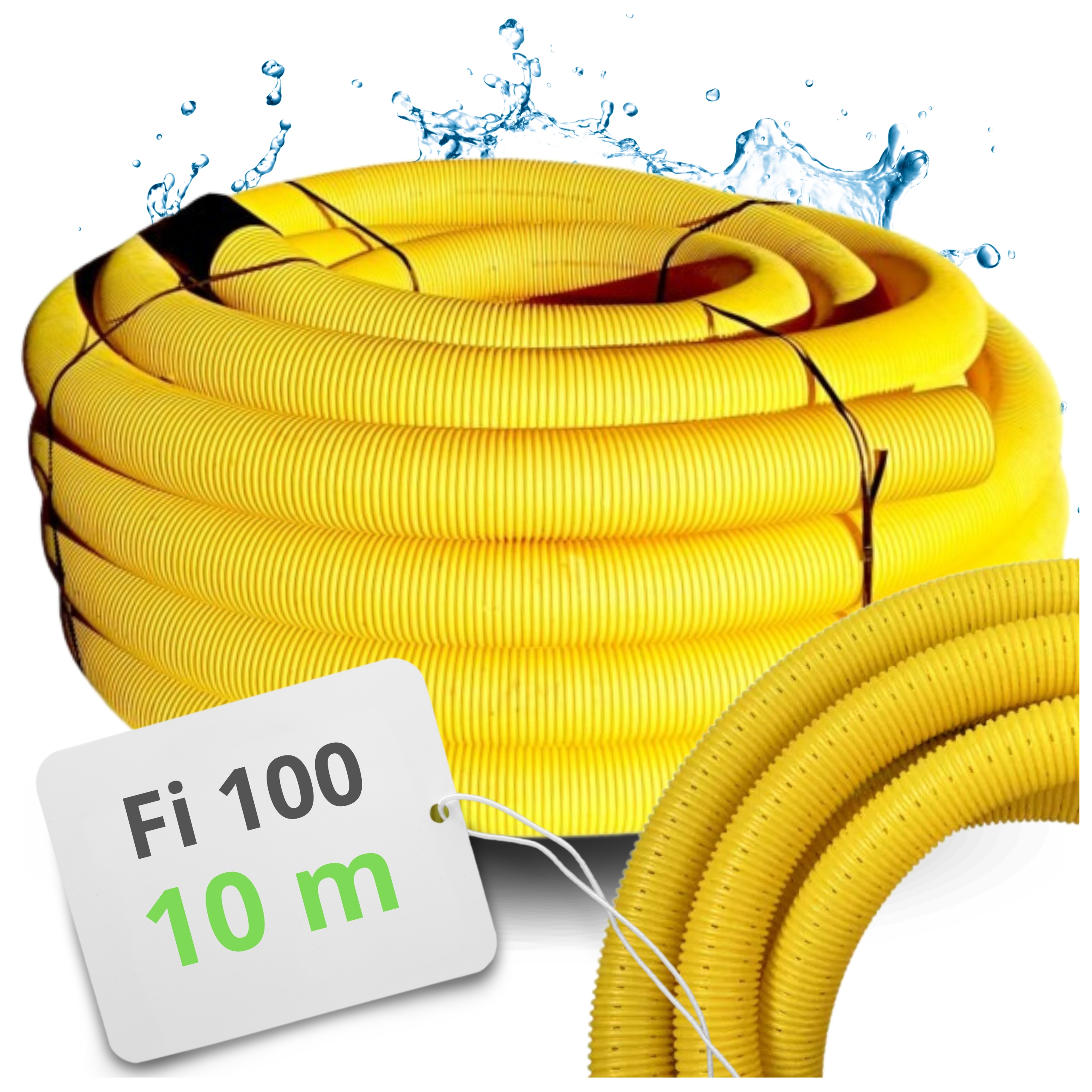 Rura Drenarska PVC fi 100 z Otworami 10m Pełna Rura 100 Drenażowa 10 mb