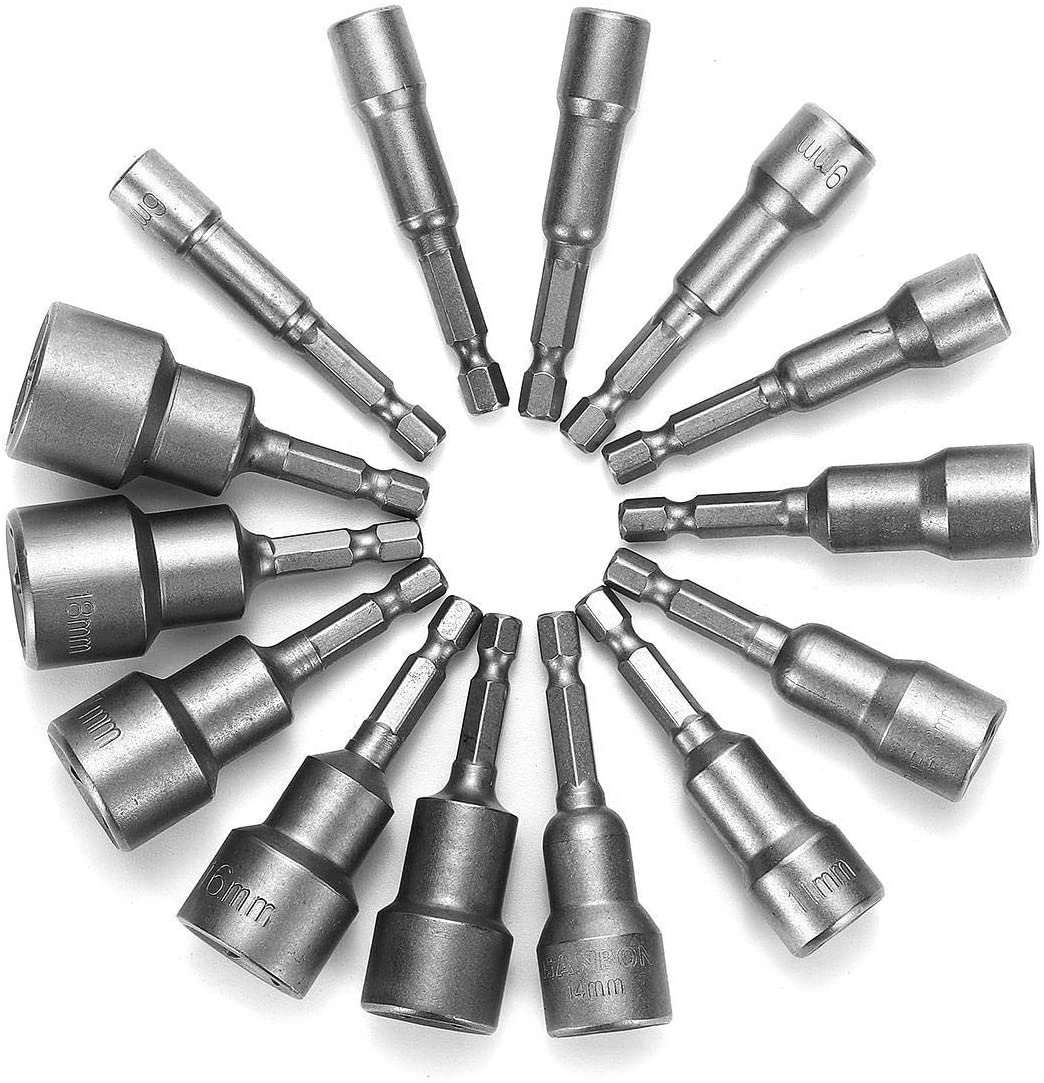Zestaw Nasadek Bity Klucze Do Wkrętarki Nasadowe Klucze Narzędzia 14 El