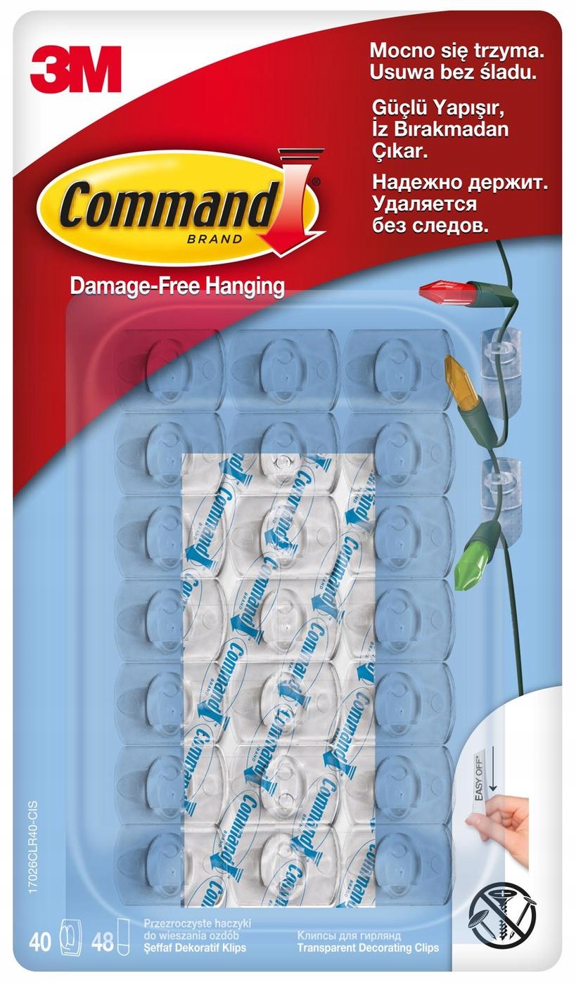 

Command przezroczyste haczyki do ozdób 40szt.
