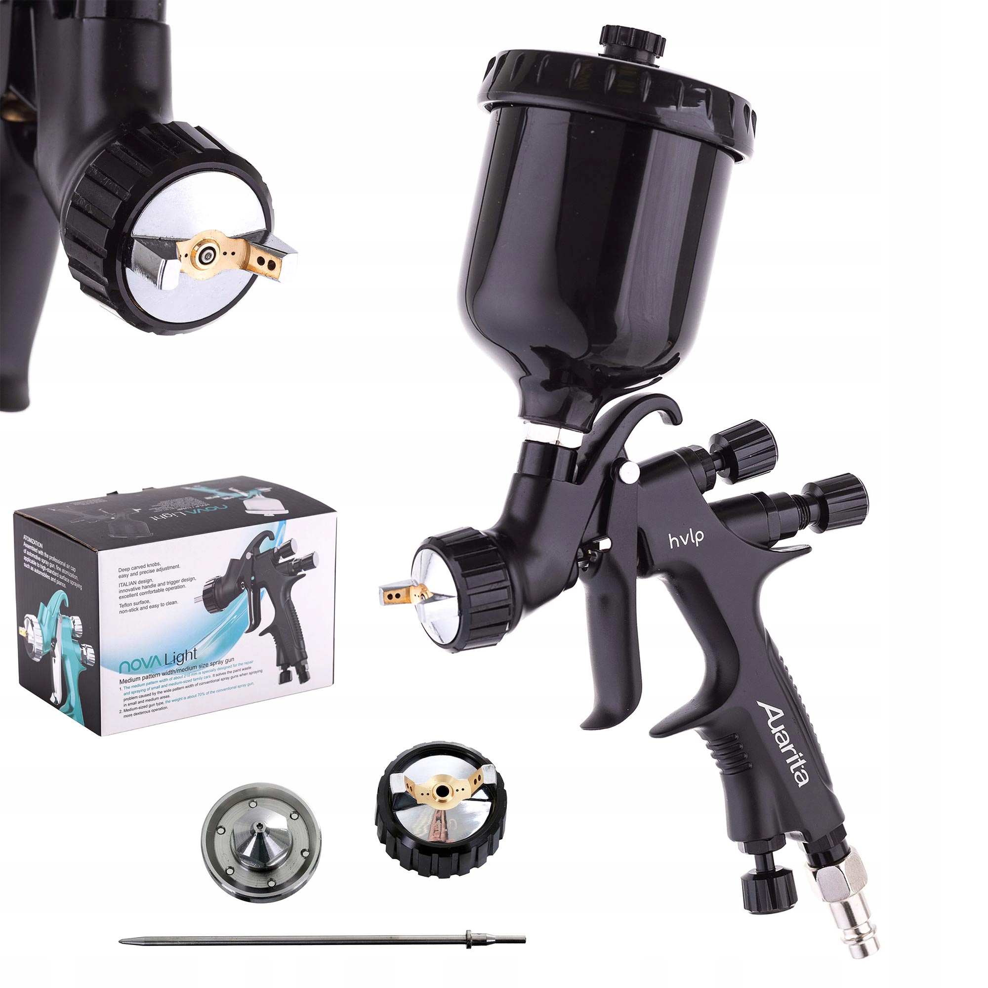 Mini lakovacia pištoľ Auarita Nova Tryska 0,8 mm +1,2 mm Nádrž 125 ml