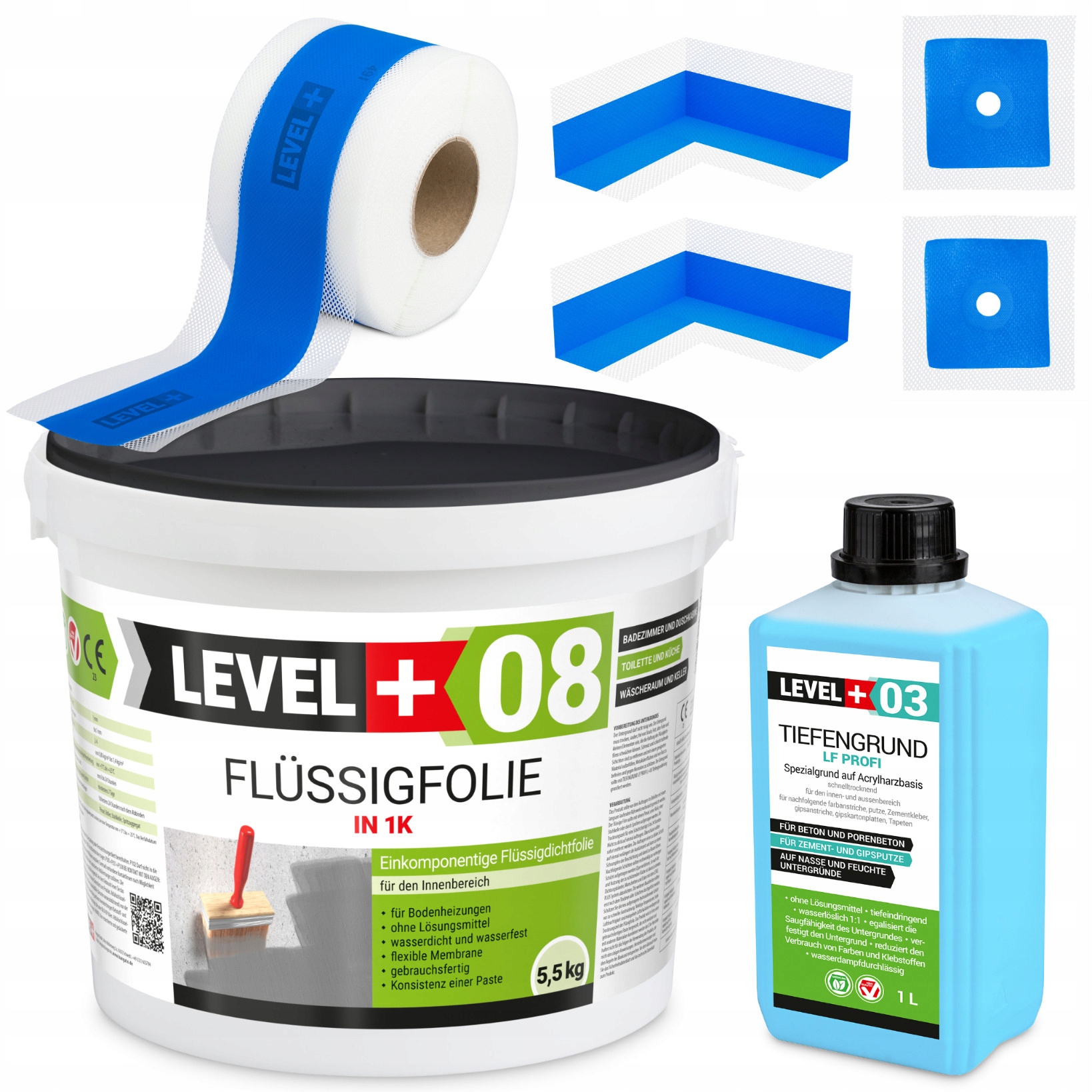 Hydroizolacja Zestaw Folia w płynie 5,5kg Taśma 5m