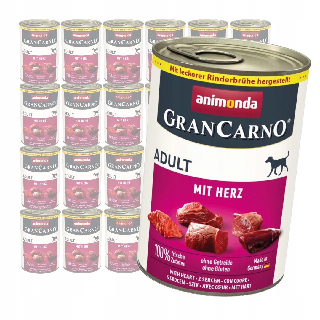 Levně Animonda GranCarno Adult 24x400g Vlhké Krmivo pro psa se srdcem