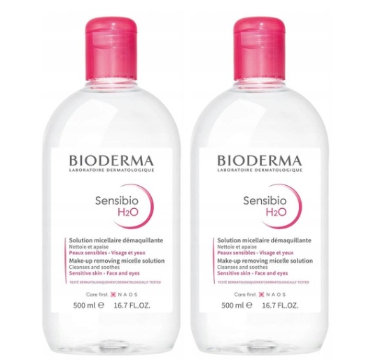 Bioderma, Sensibio H20, Płyn micelarny do mycia twarzy 2 x 500 ml