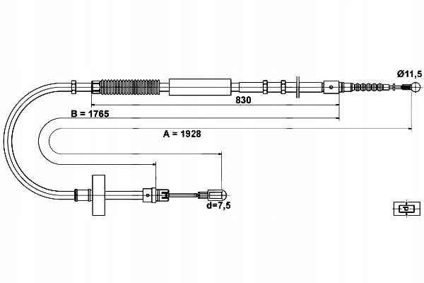 Ate Lanko Ruční Brzdy Zadní L (1928MM) Audi A4 Asistent řidiče #28