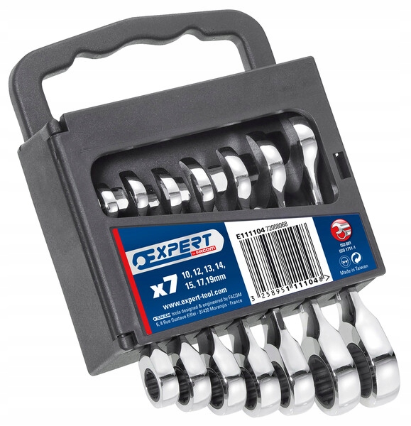 Sada Plochých A Krátkych Kľúčov S Račňou, 7KS