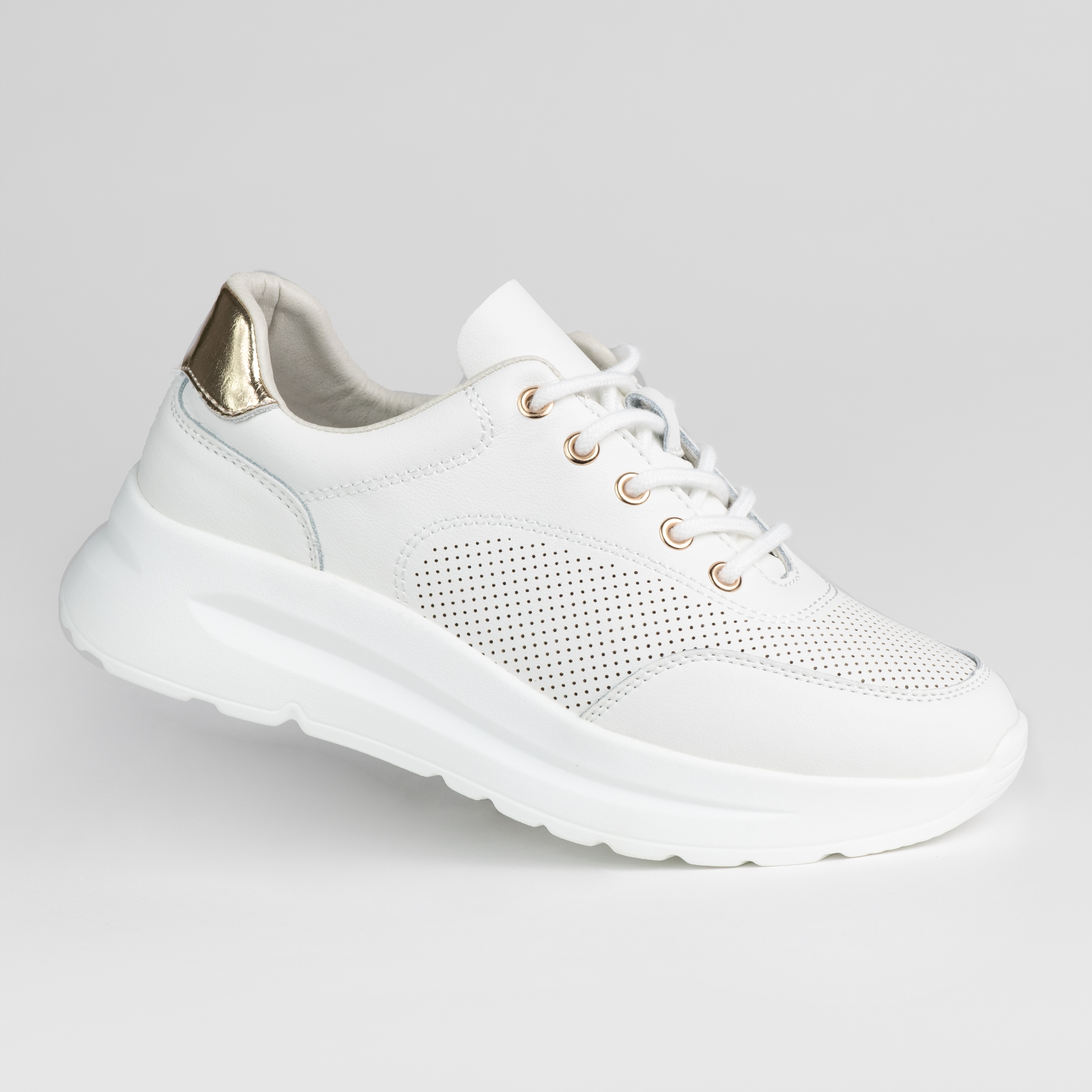 Dámské polobotky z přírodní kůže Goodin GD-XF-187 ažurová bílá 41