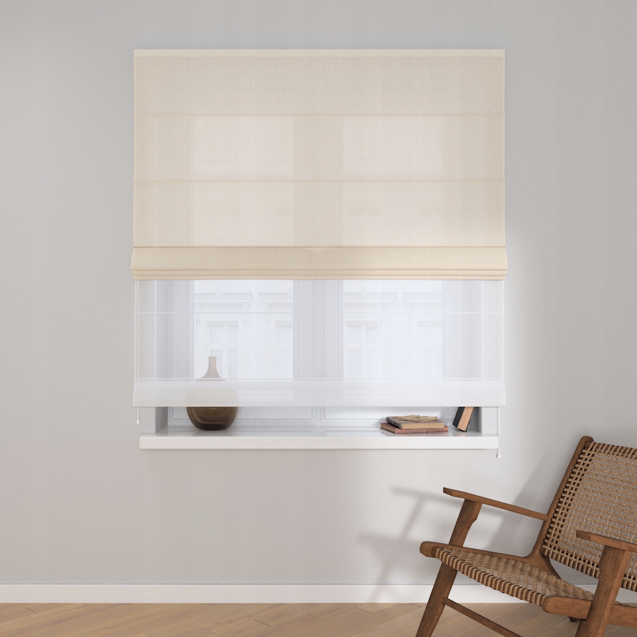 Hotová rímska roleta Duo 160 x 170 cm biela