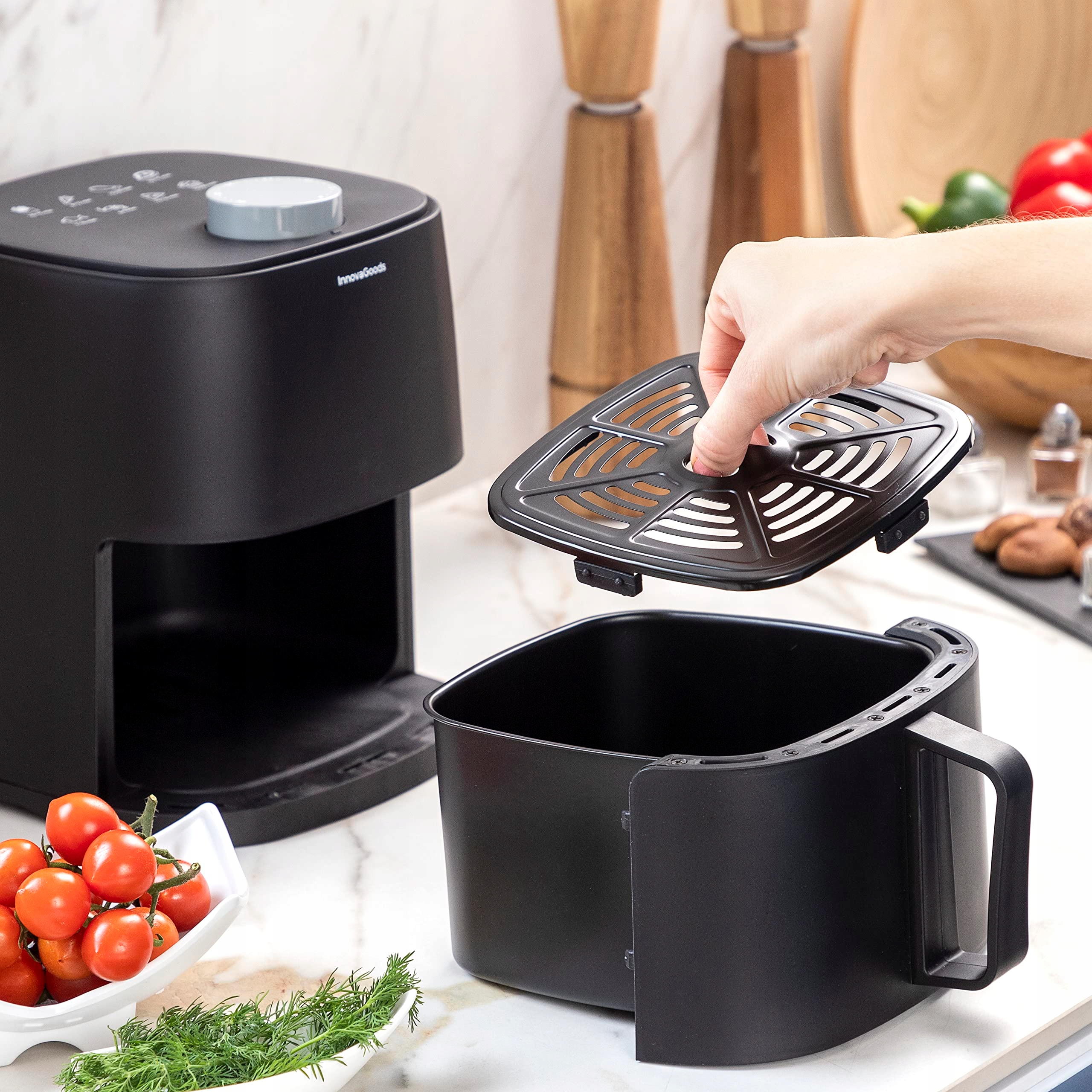 INNOVAGOODS Frytownica Beztłuszczowa 1200W 2L Czarne Tworzywo Sztuczne — miniatura 4