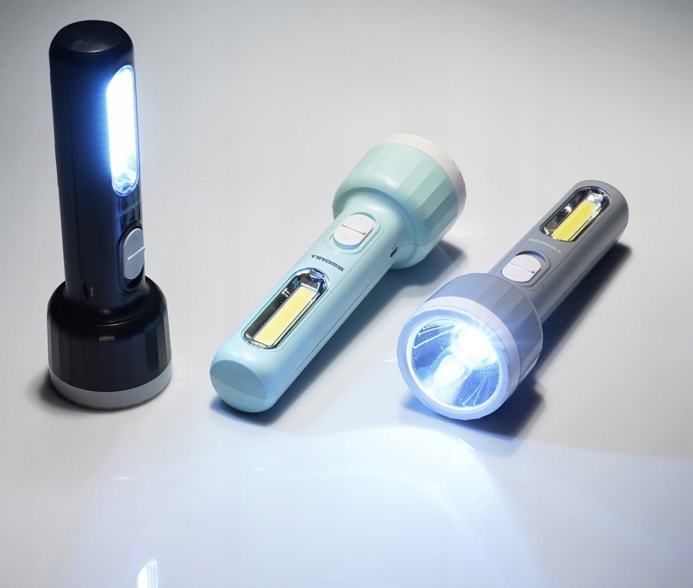 LATARKA Akumulatorowa Ładowana USB LED 3W COB 1856 Model TS1856