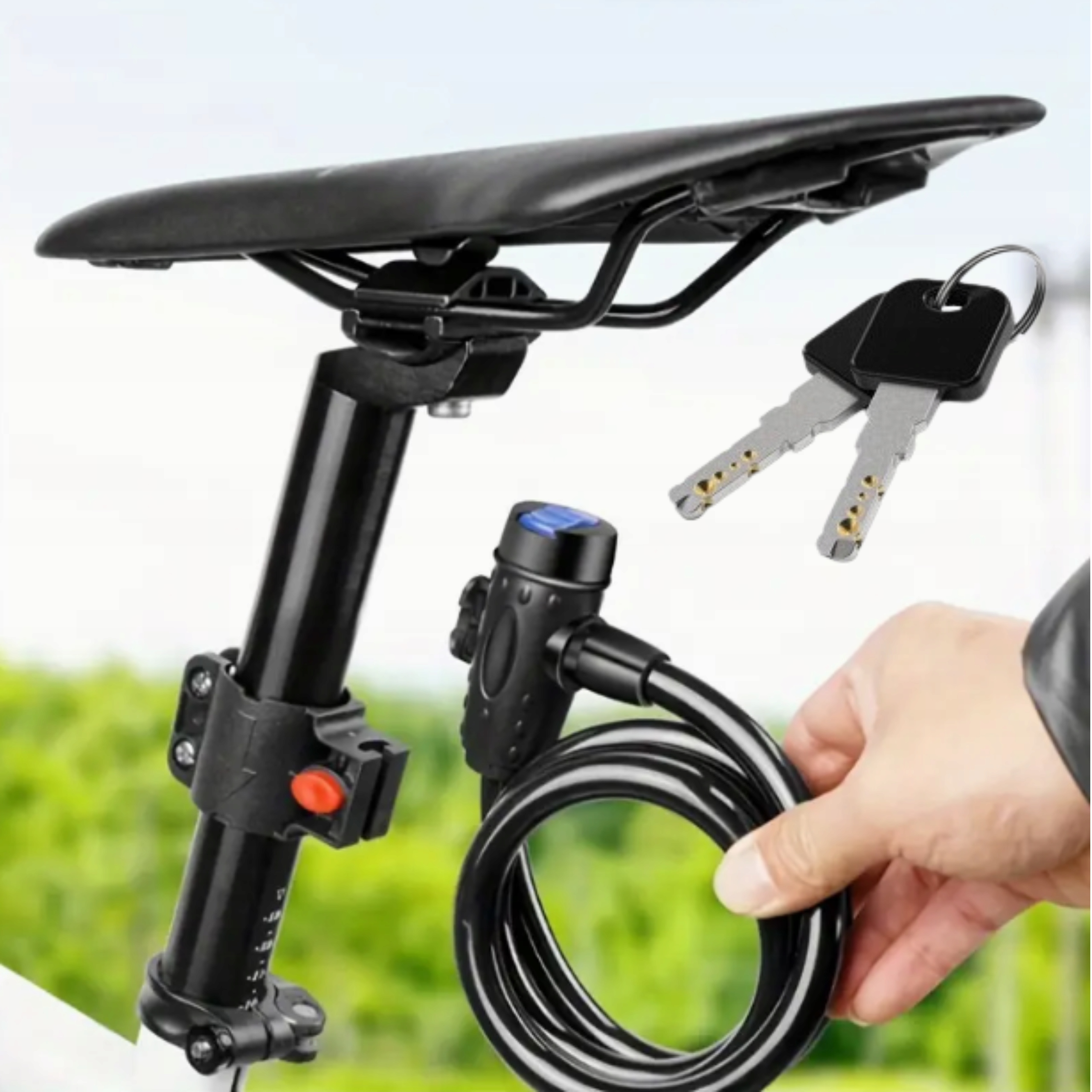 ZAPIĘCIE ROWEROWE BLOKADA ZABEZPIECZENIE DO ROWERU LINKA ZAMEK ŁAŃCUCH Model linka z uchwytem