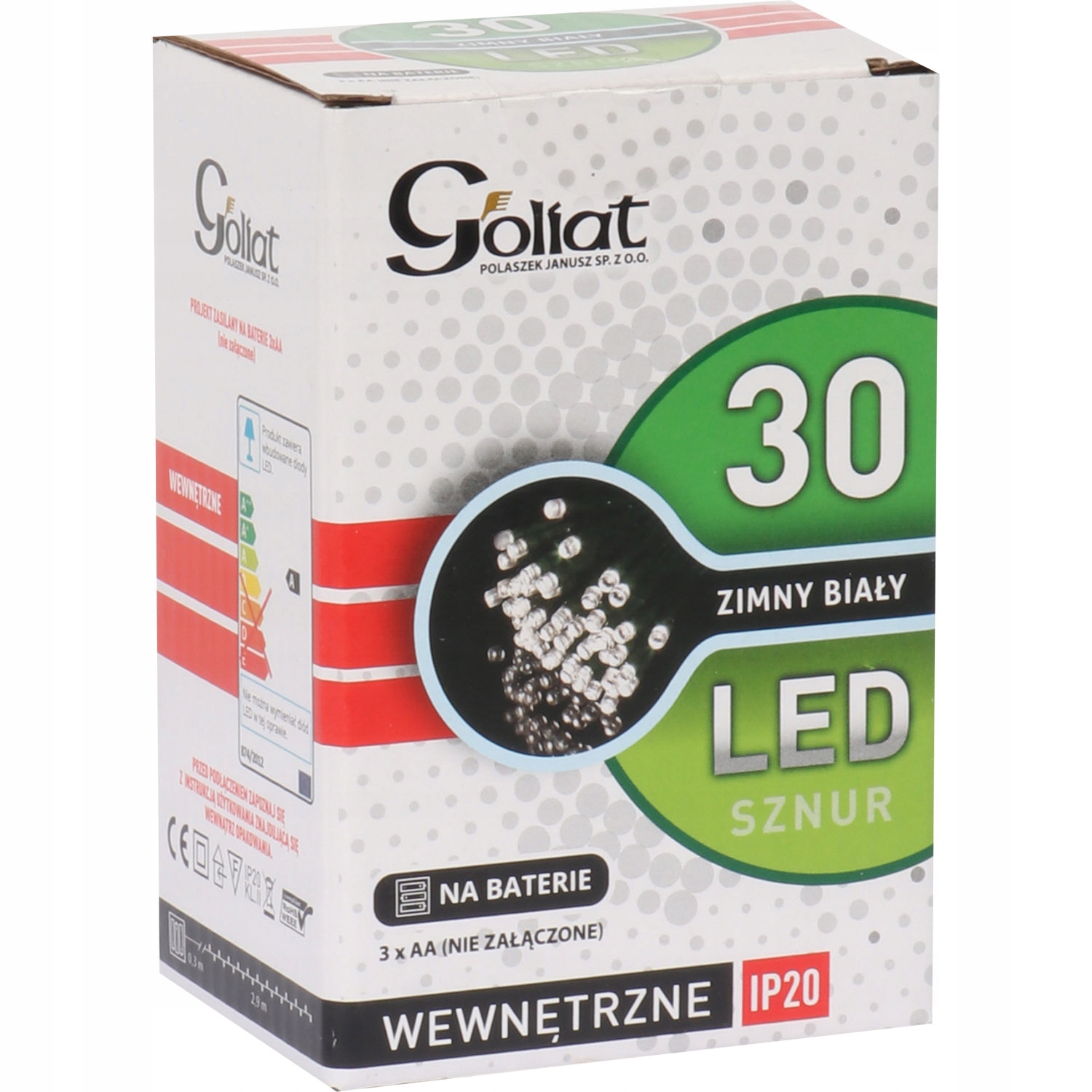 

Lampki choinkowe 30led zimny biały na baterie