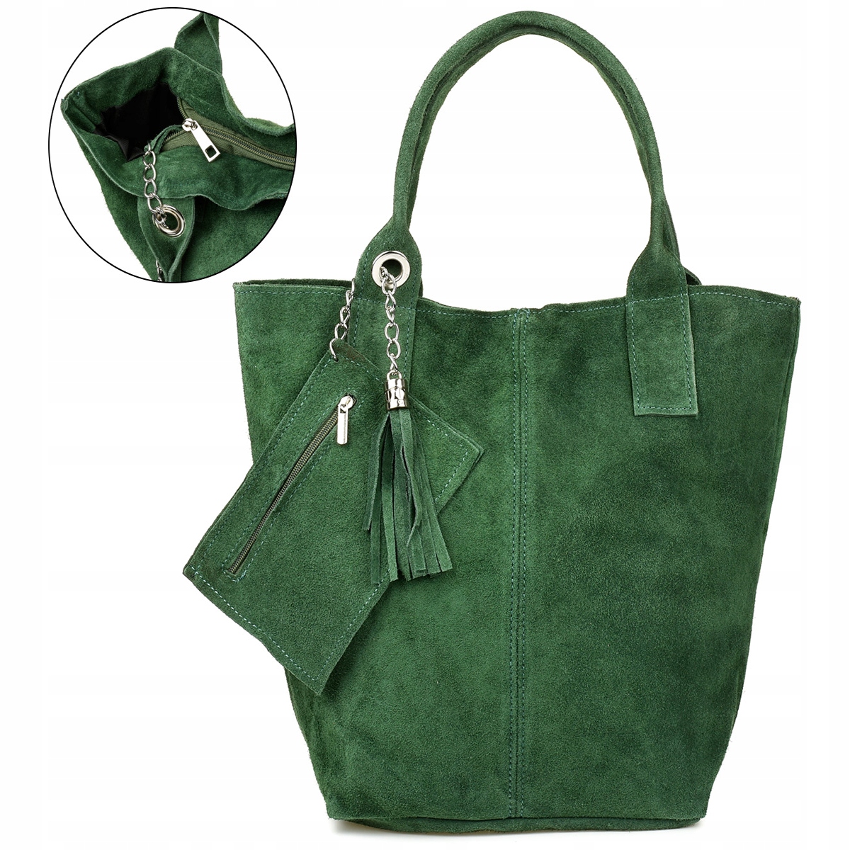 Beltimore kabelka shopper přírodní kůže zelená