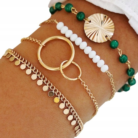 

Delikatna Bransoletka na rękę łańcuszek retro boho