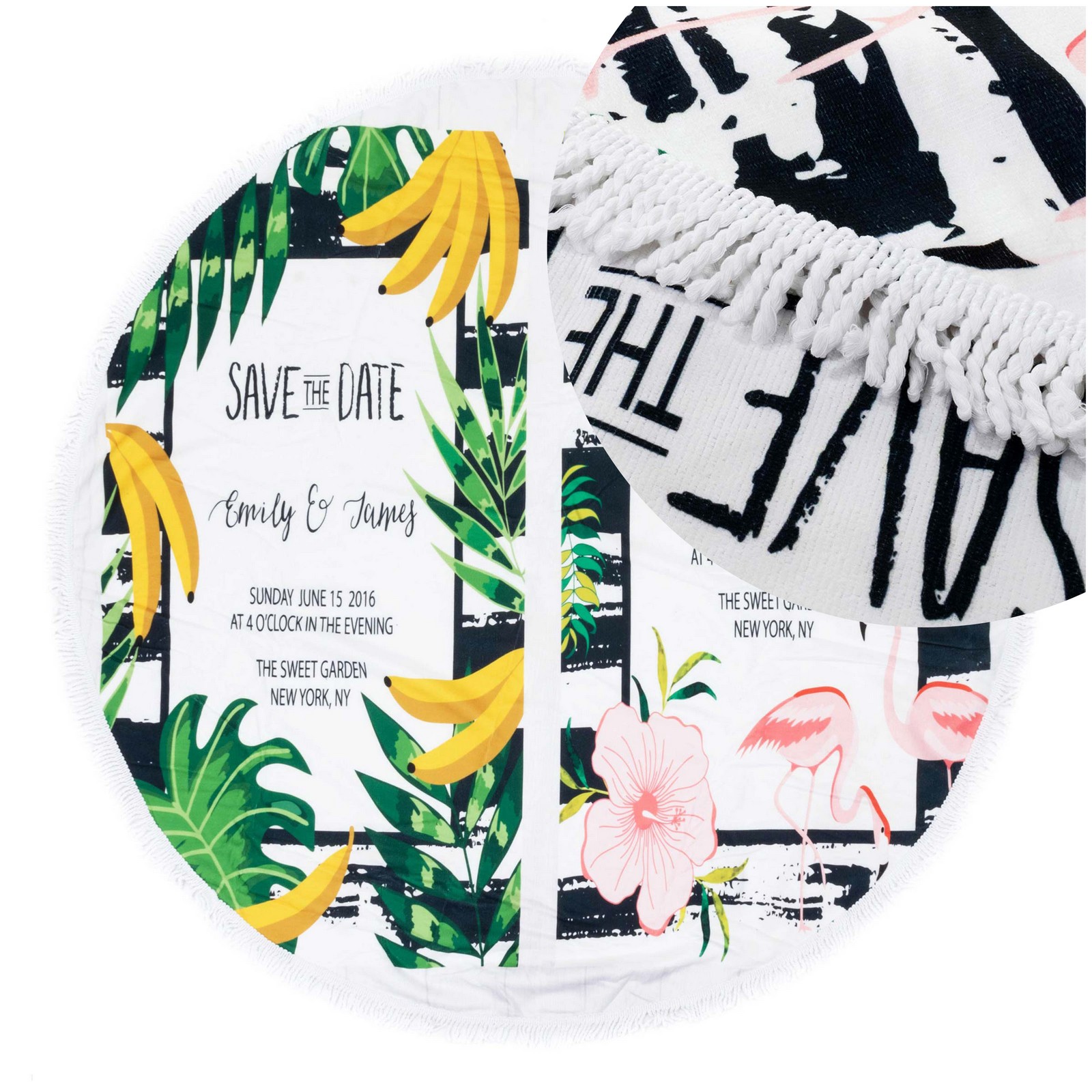 Ręcznik plażowy okrągły Boho Pareo na piknik plaże