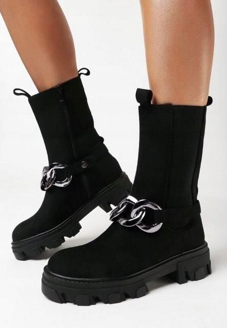 NOWE CZARNE BOTKI BUTY SZTYBLETY TRAPERY 38 Kod producenta RQ398 BLACK-2