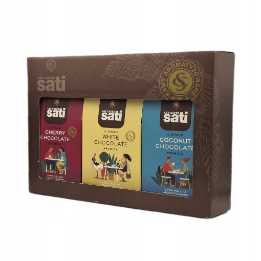 Levně Kávový set Sati s příchutí 3x200 g mletá káva