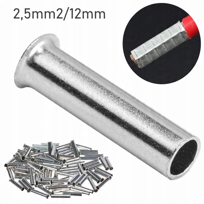 

Tulejka Kablowa Nieizolowana 2,5 mm2 100 Sztuk