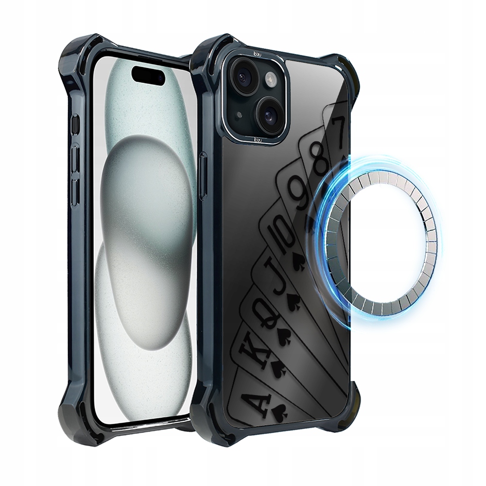 Pouzdro pro iPhone 15 Ibizu DropGuard Ultra s MagSafe, hrací karty