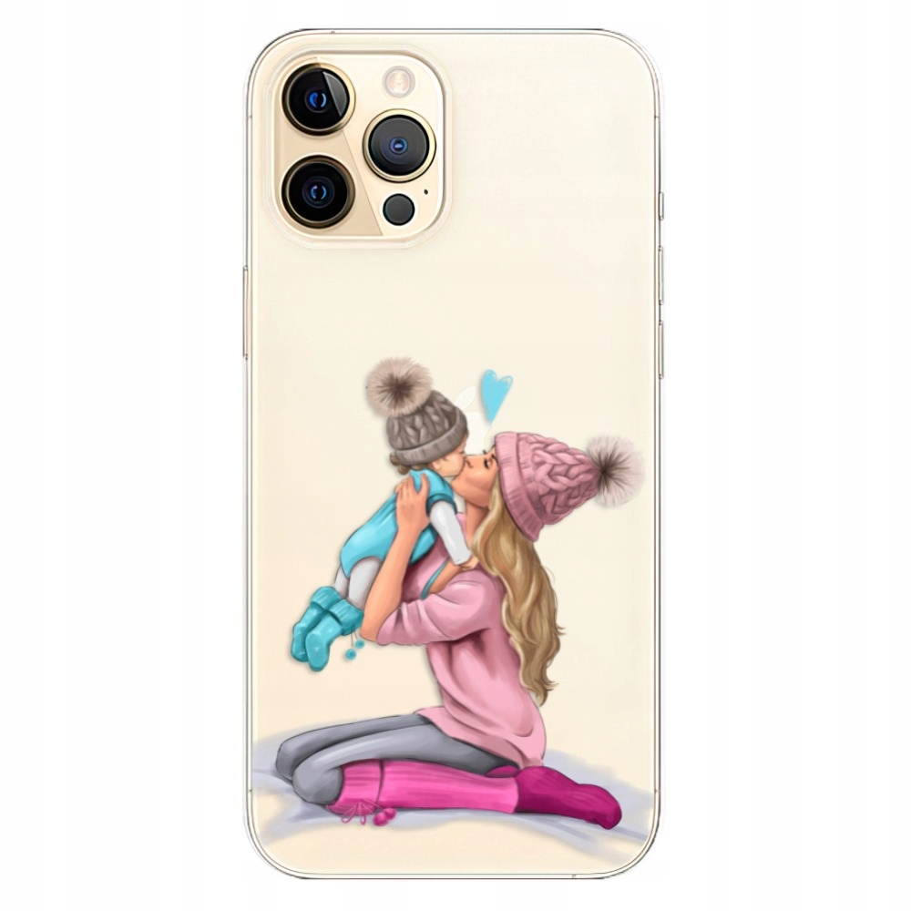 Silikonowe etui iSaprio Kissing Mom Blond and Boy do iPhone 12 Pro
