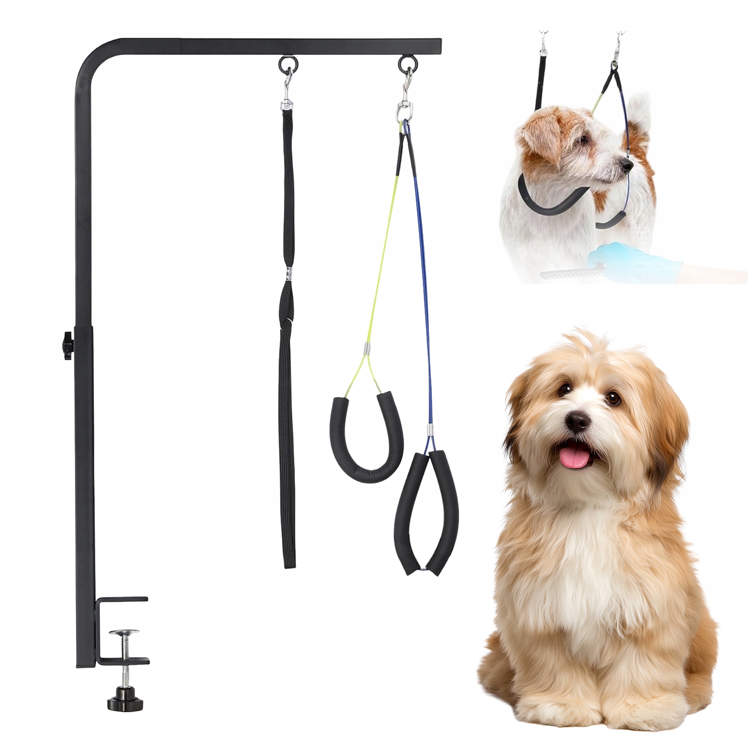 Levně Groomerský Stojan Pro Péči O Psa, Nastavitelný, Černý