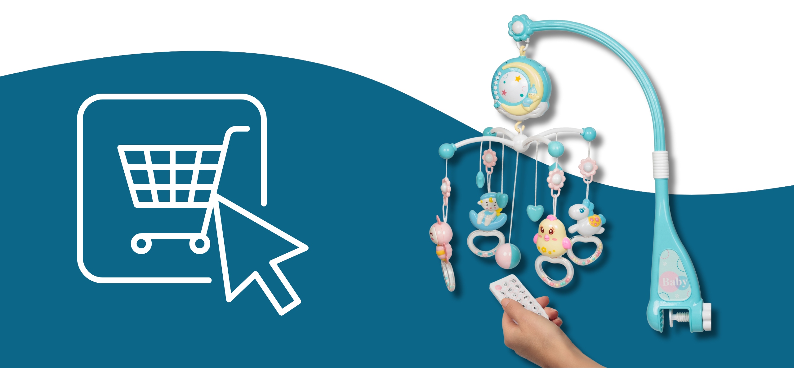 Karuzela pozytywka do łóżeczka dla małego dziecka grająca z pilotem XL Efekty świetlne