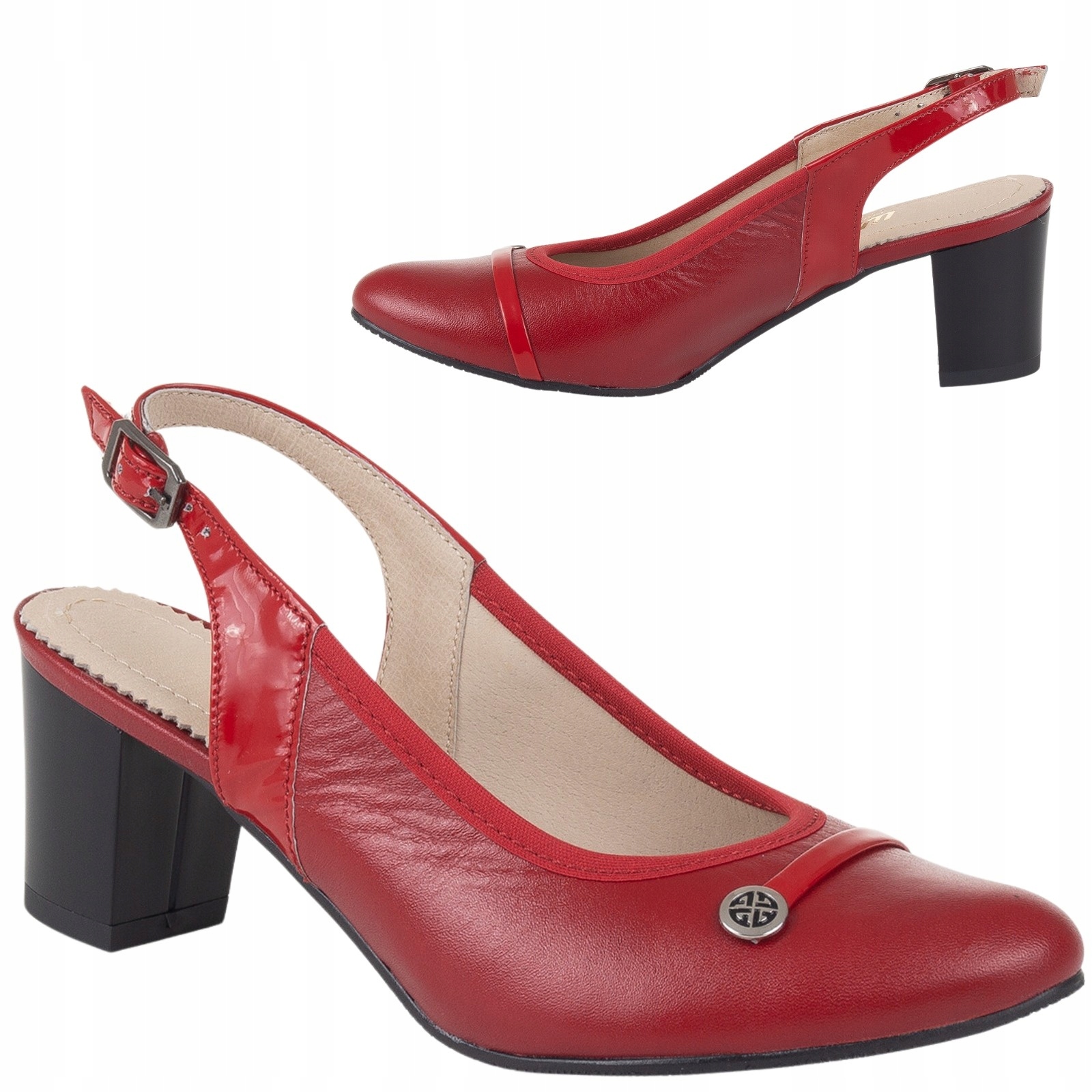 Stylové lodičky na podpatku Wielbut 543 v červené barvě 42