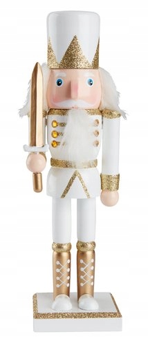 FIGURKA ŚWIĄTECZNA DZIADEK DO ORZECHÓW 25 cm BIAŁY