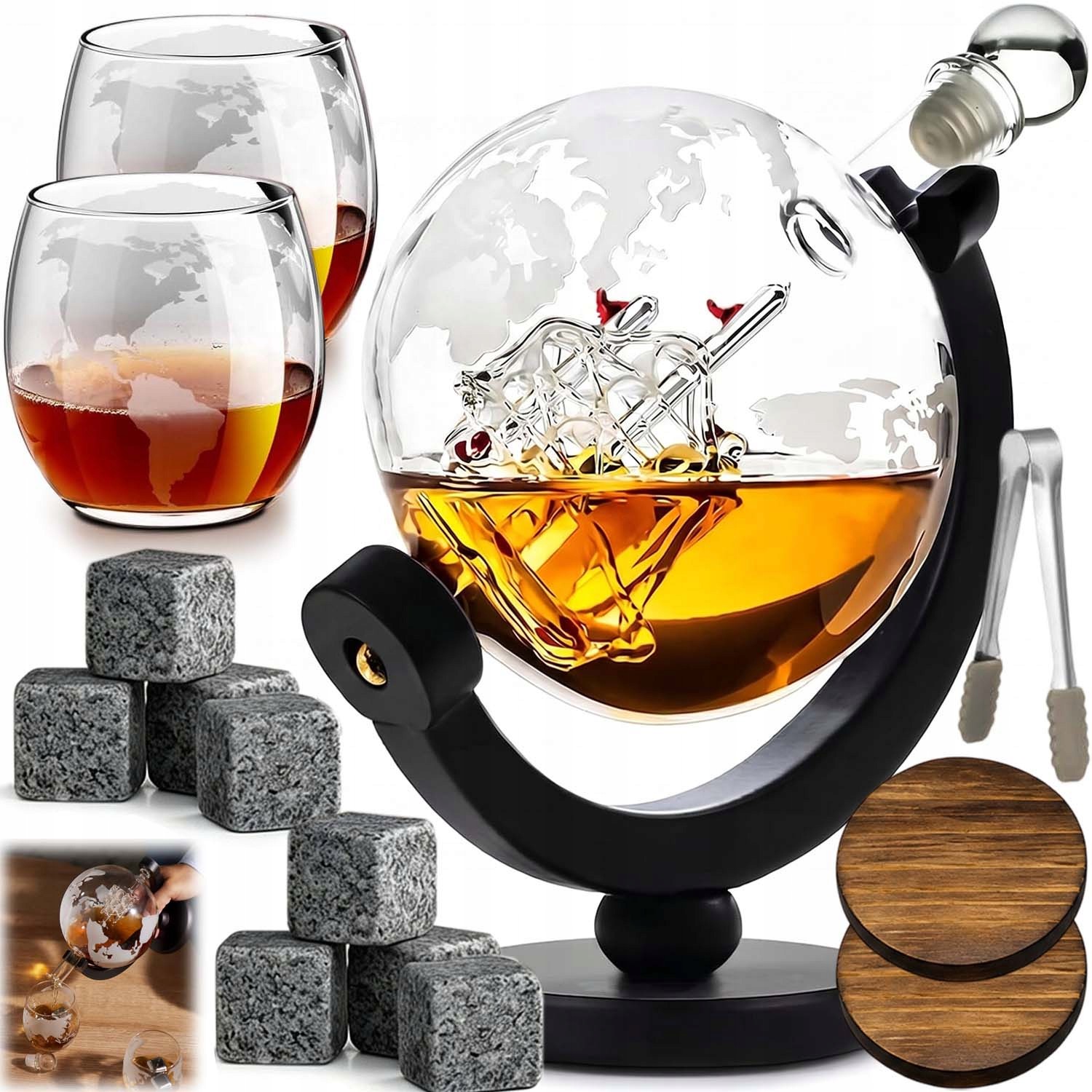 Karafa Whisky Set 900 ML Se Skleničkami Pro Muže Dárek S Příslušenstvím