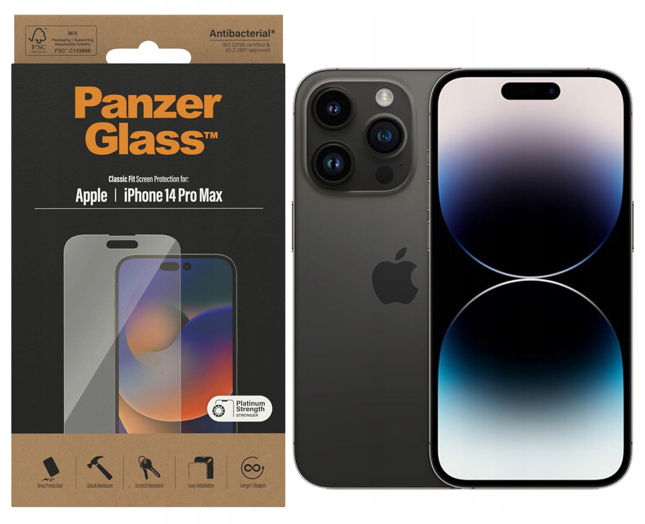 Tvrzené Sklo Classic Fit PanzerGlass pro iPhone 14 Pro Max 6,7"