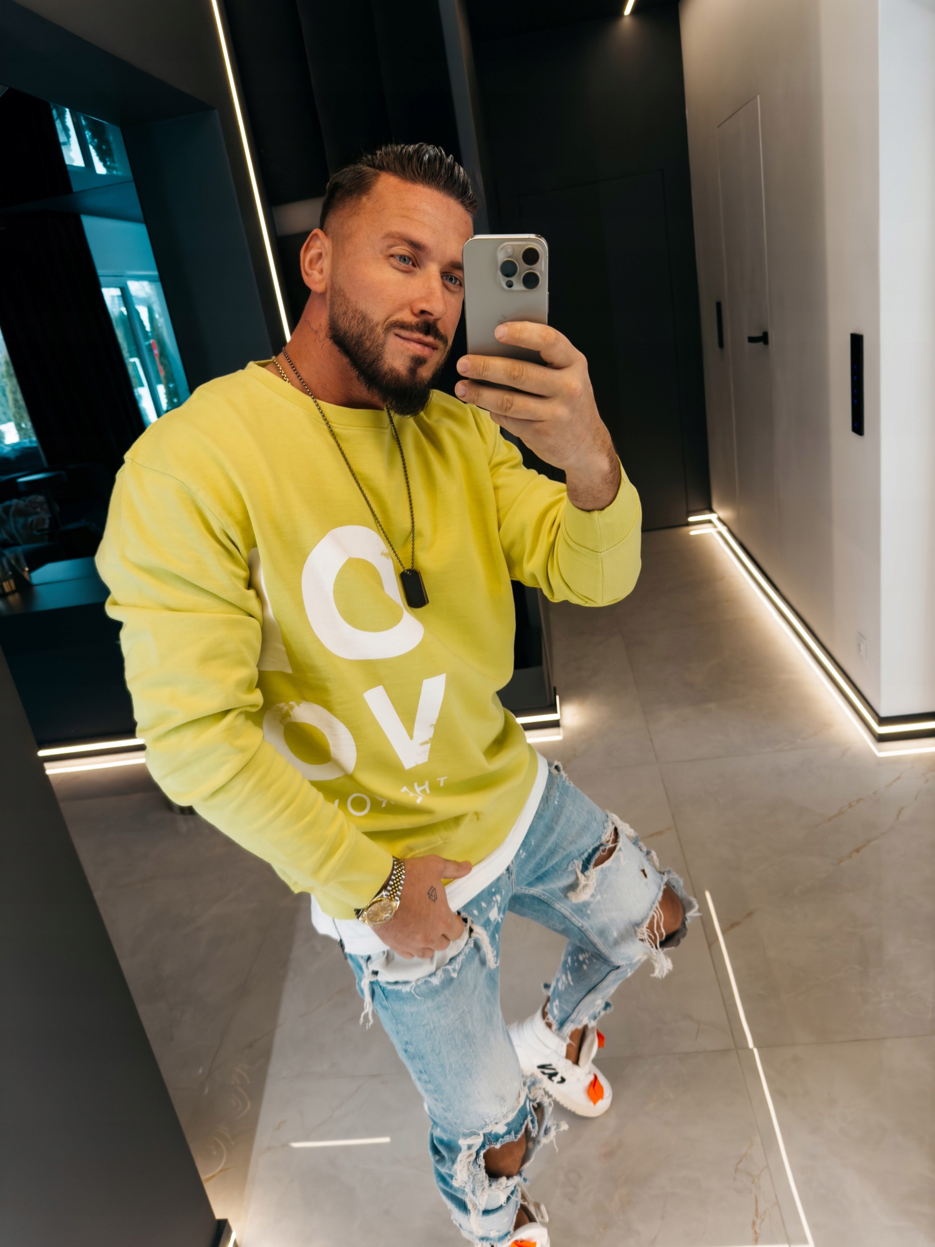 Pánská Mikina Effect Olavoga Limetka S